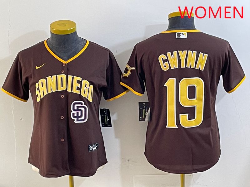 Women San Diego Padres #19 Gwynn Brown Game 2025 Nike MLB Jersey style 7->women mlb jersey->Women Jersey